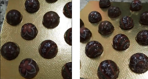 Blister bolinha decorada natal com chocolate, formando bombons natalinos